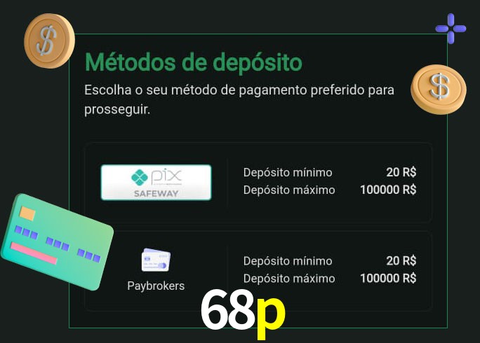 O cassino 68p oferece uma grande variedade de métodos de pagamento